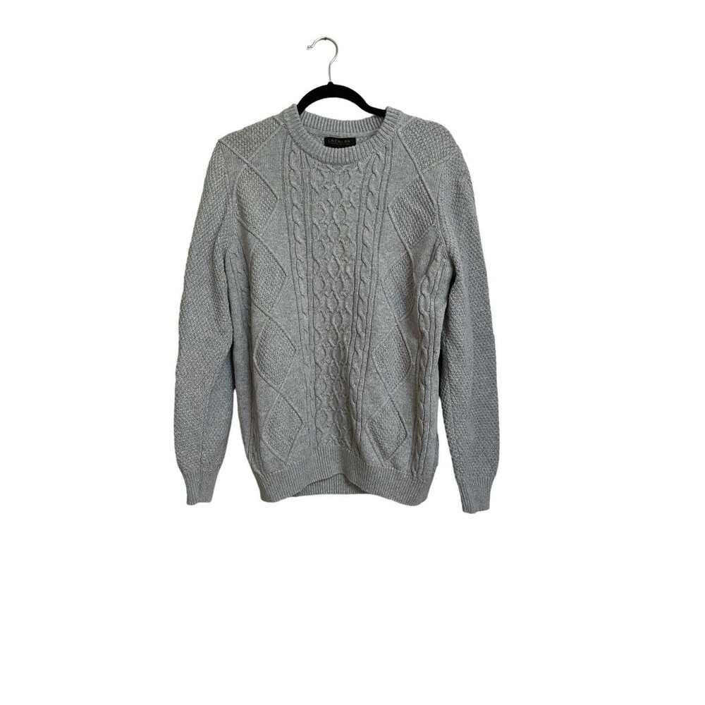 Lachlan Cable Knit Sweater Wool Blend Size Large